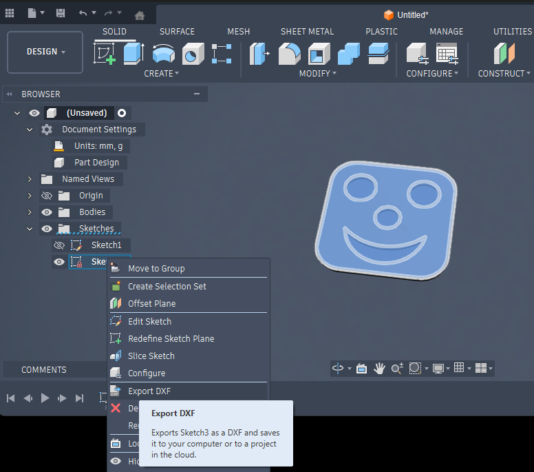 Fusion 360 Export DXF